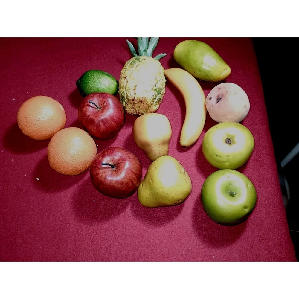 Vintage Faux Fruit Realistic Plastic  Artificial Lot of 13 Oranges Pineapple Etc